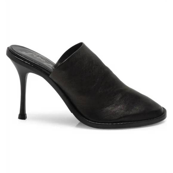NEW FREE PEOPLE women's leila heeled mule in black - Picture 3 of 4